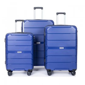 3 Piece Luggage Set, Travelhouse Hardside Suitcase Set with TSA Lock, Multi-Size Hardside Luggage with Spinner Wheels for Travel Trips Business, Dark Blue